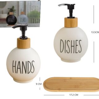 SET X2 DISPENSER DE JABON (VIDRIO)