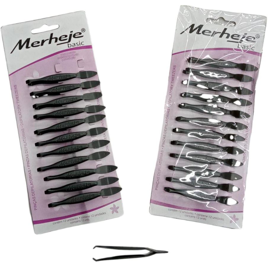 PINZA DEPILAR NEGRA X12 __________________________