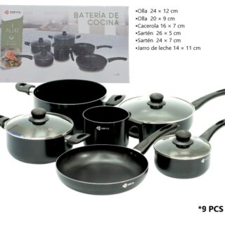SET DE OLLA ANTIADHERENTE 9 PIEZAS