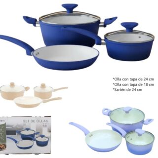 SET DE OLLAS ANTIADHERENTE 5PIEZAS