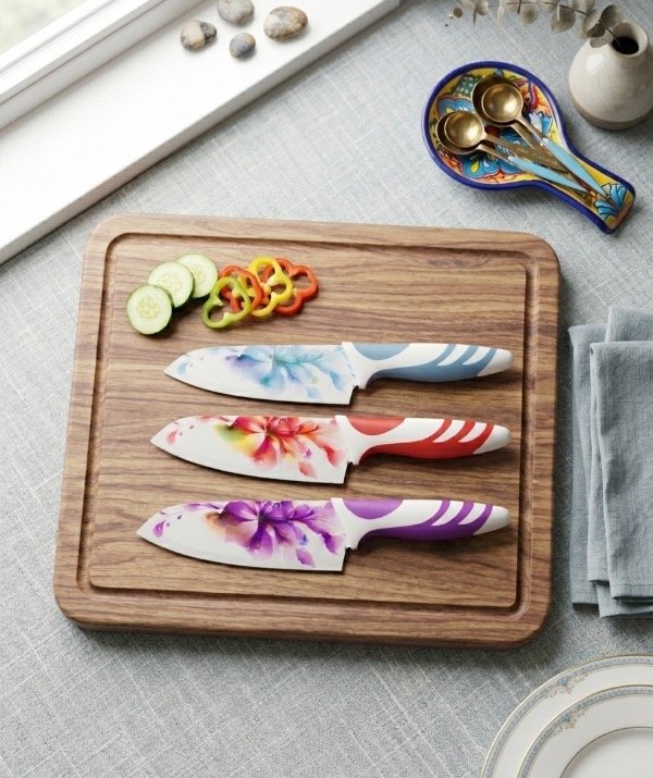 Cuchillo chef de acero inoxidable con diseños