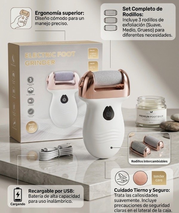 Removedor exfoliador quita callos eléctrico recargable S25-485