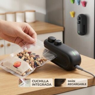 Mini selladora de bolsas portátil recargable con chuchilla e imán YS25-615