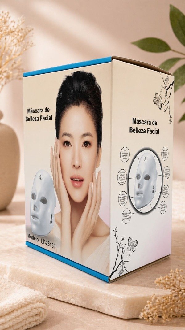 mascara led fototerapia facial recargable mc6655