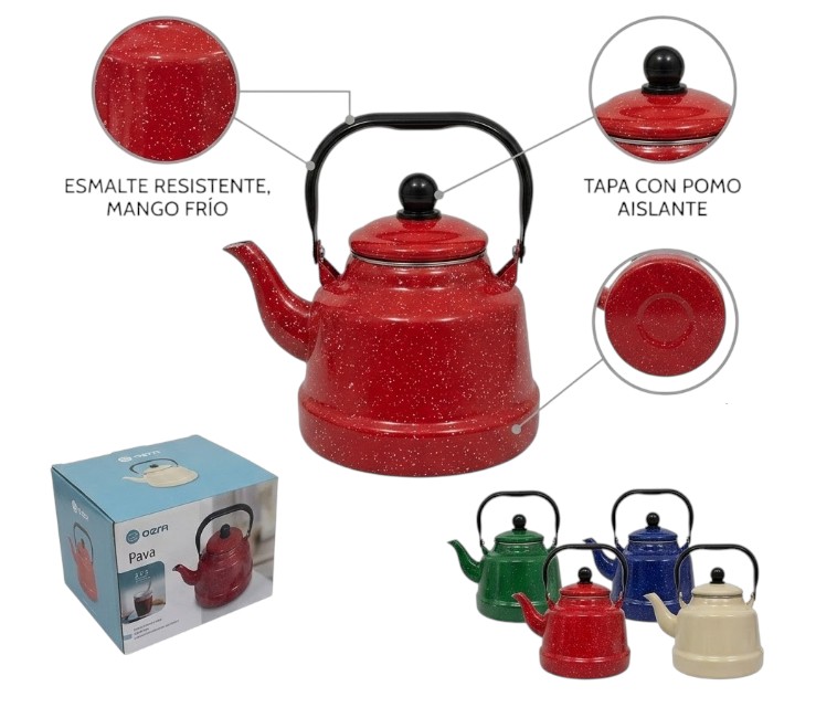 PAVA VINTAGE C/ACABADO ESMALTADO 1.7L