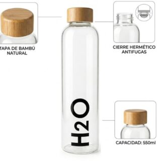 BOTELLA DE VIDRIO H2O