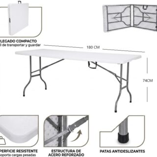 MESA DE CAMPING PLEGABLE BLACA