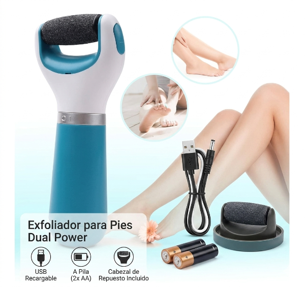 Exfoliador para pies con repuesto (pilas y usb) S25-404