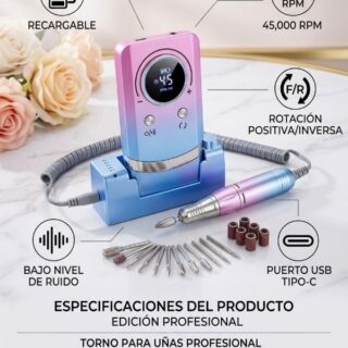Torno para uñas bicolor recargable MJ1004