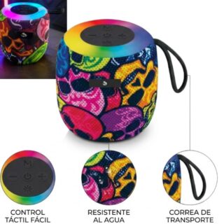 PARLANTE 3 PLG SKULL POP ART