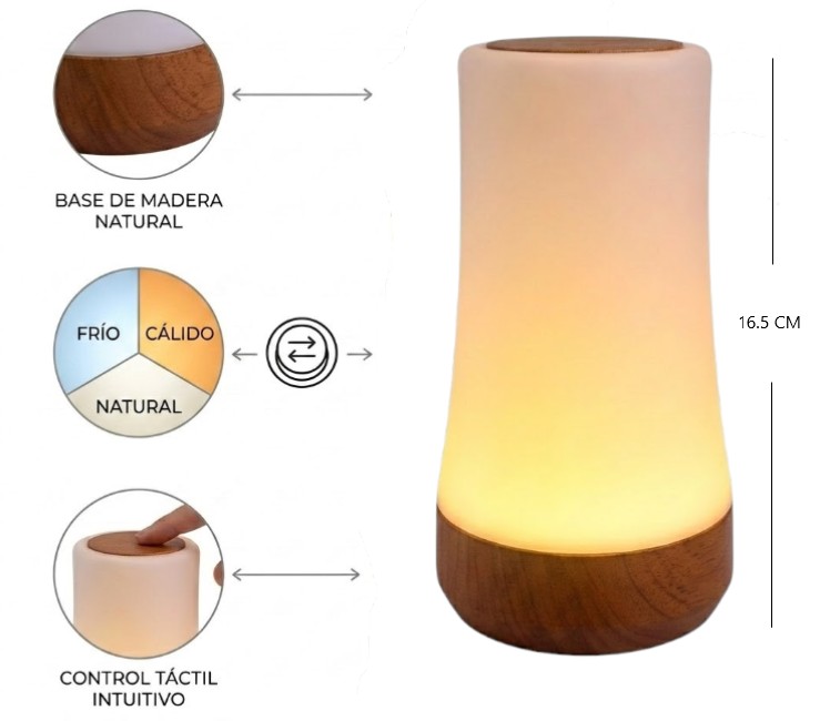 LAMPARA LED DE MESA 3 TONOS
