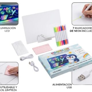 PIZARRA LED 20 X30 ACRILICA COLORES NEON