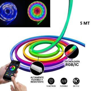 TIRA LED NEON RGB 5 MT CON APP C/CONTROL