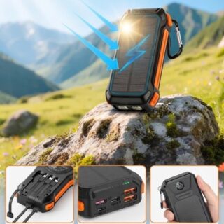 Cargador portátil solar waterproof 42800mAh incluye linterna led y brújula (190)