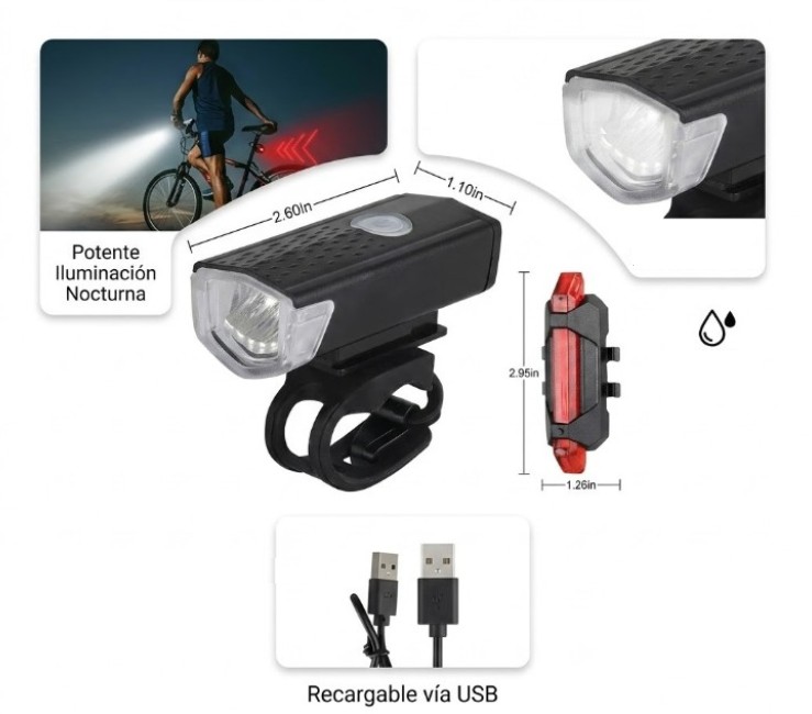 KIT X 2 LUCES PARA BICICLETA