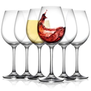 Set de 6 copas de vino de vidrio cristal 357ml 202925