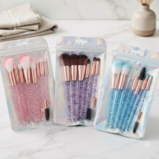 Set de brochas de maquillaje 7 piezas brilloso de colores varios