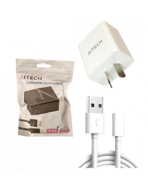 CARGADOR EN BOLSA AITECH 2,4A MICRO USB - V8