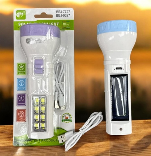 LINTERNA RECARGABLE USB Y SOLAR MEDIANA