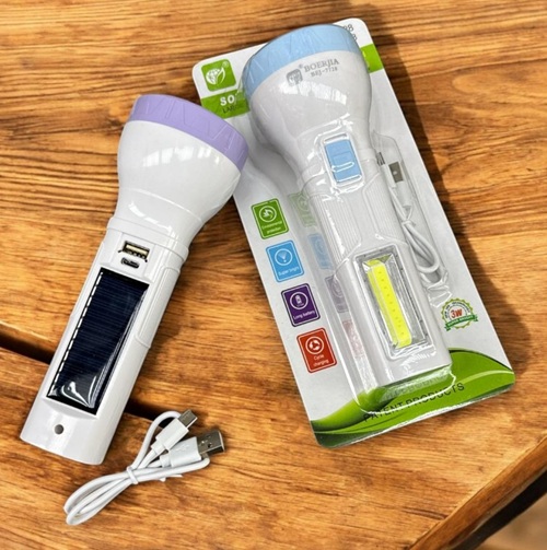 LINTERNA RECARGABLE USB- SOLAR 2 POSICIONES
