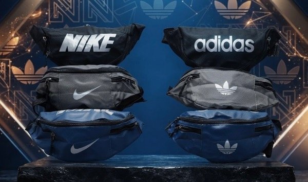 Riñonera deportiva Nike/Adidas reforzada (negro, azul y verde)