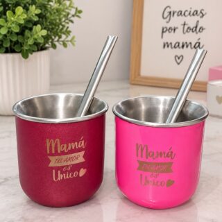 MATE ACERO + BOMBILLA dia de la MAMA _____________