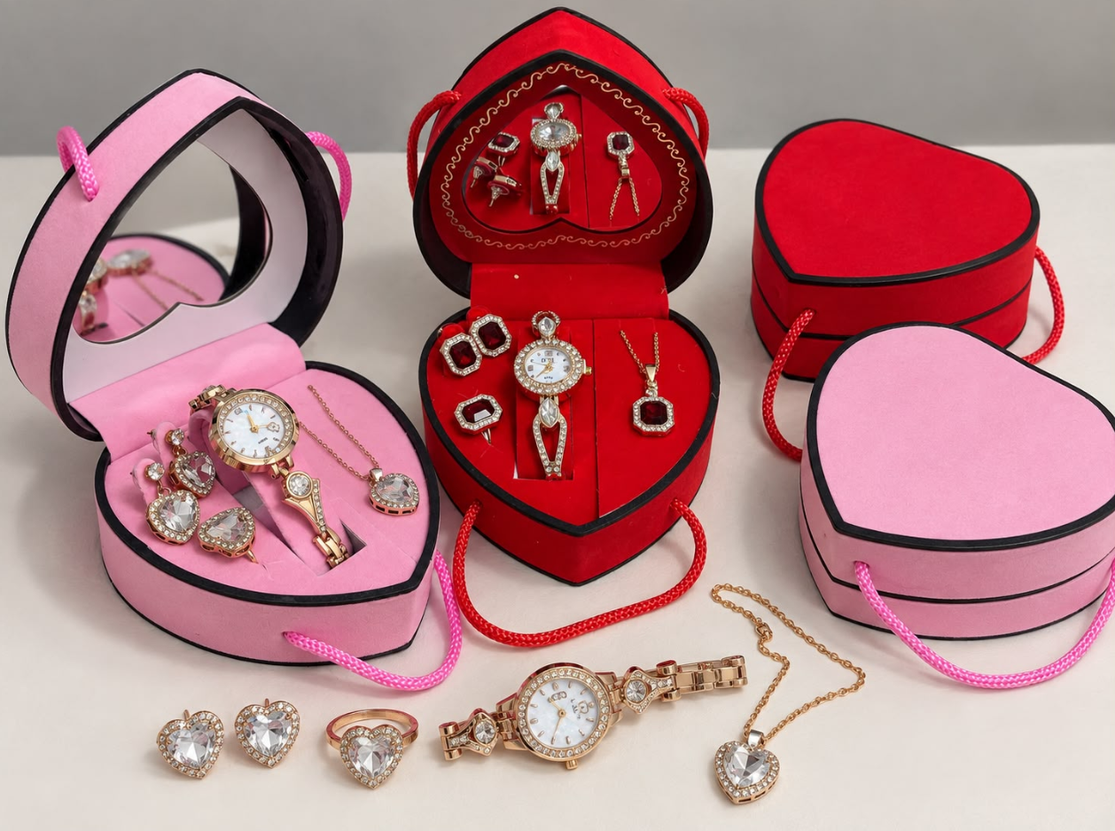 ESTUCHE CORAZON P/DAMA c/ACCESORIOS ______________