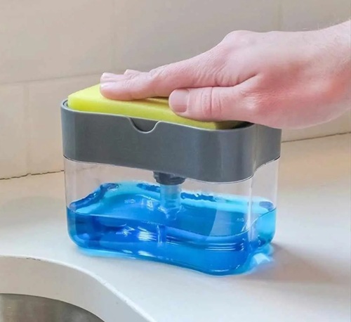 DISPENSER DE DETERGENTE CON PORTA ESPONJA