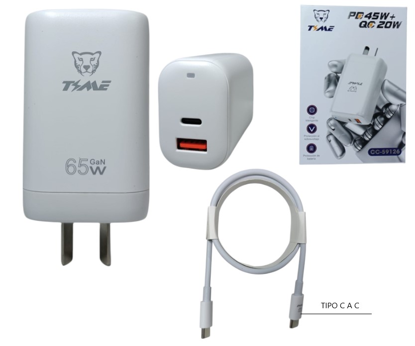 CARGADOR YCABLE 45W+ 20W