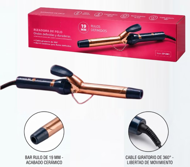 RIZADOR DE CABELLO BARRIL CERAMICO 19MM