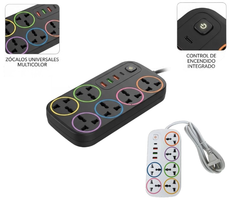 ALARGUE 6 BOCA UNIVERSAL 3 USB + 1 TIPOC 2867