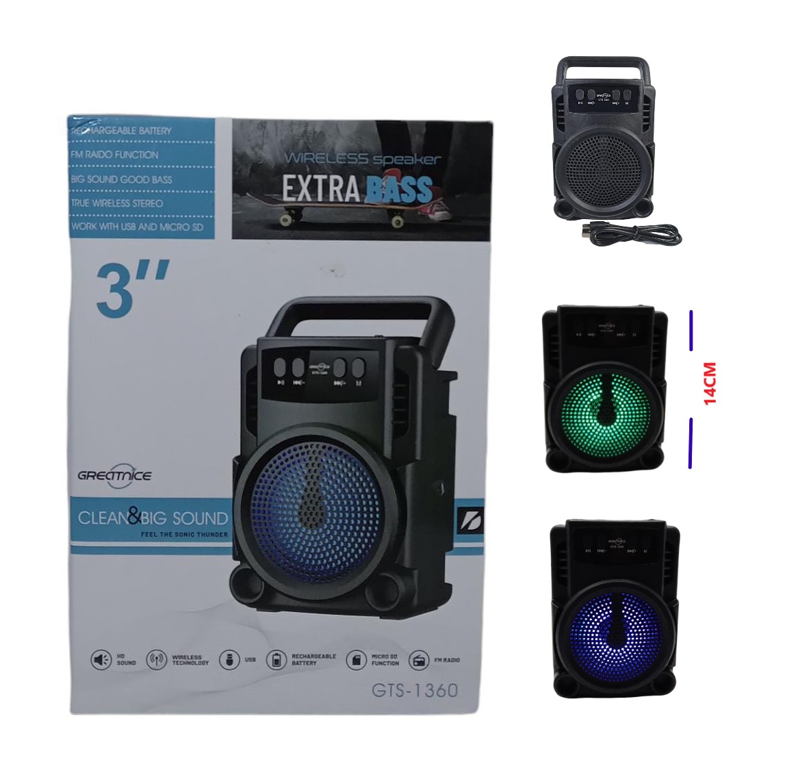PARLANTE BT C/LUZ CHICO 3PLG GTS-1360