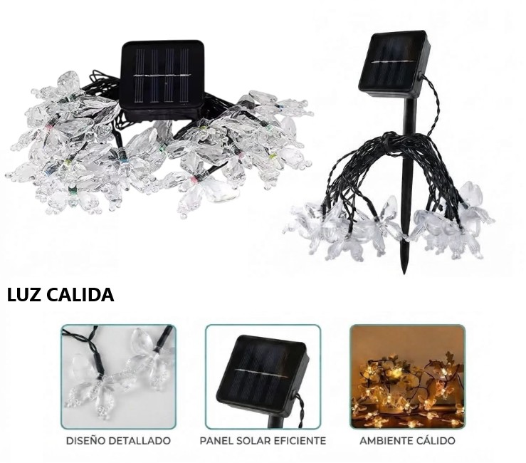 GUIRNALDA SOLAR CALIDA MARIPOSA 5MTS