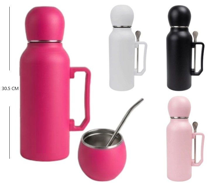 TERMO CON MATE Y BOMBILLA 1300 ML