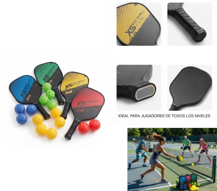 SET PAR RAQUETAS DE PADDLE PICKLEBALL